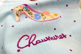Laundry bag with  high-heel embroidery